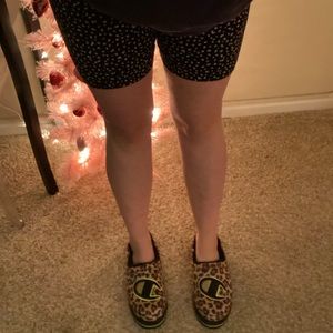 cheetah-print biker shorts